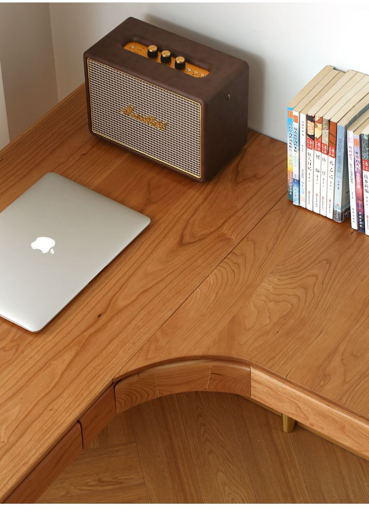 德柏奇 拐角书桌 书画桌转角桌北欧胡桃木转角书桌l型墙角学习长条