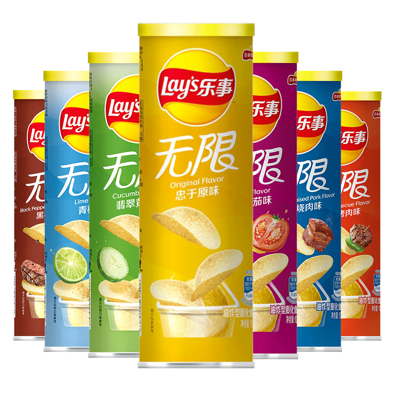 乐事薯片罐装104g原味特卖番茄黄瓜味青柠味儿童学生膨化休闲零食 【3
