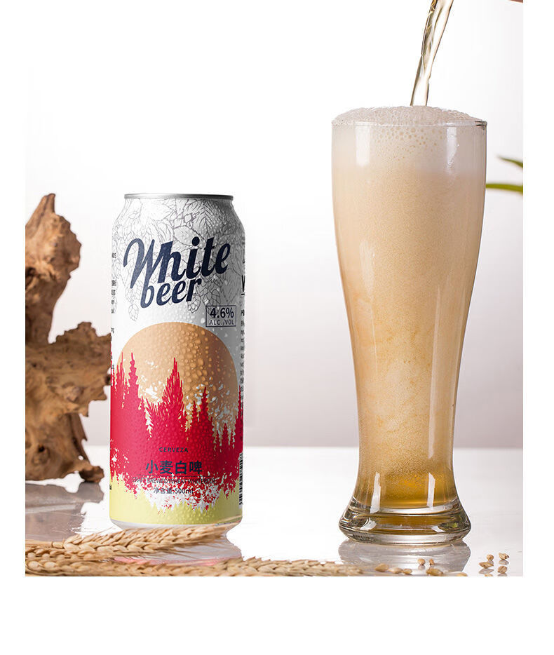 5折 白啤 12度500ml*12/24罐装德国工艺原料精酿啤酒整箱 小麦白啤