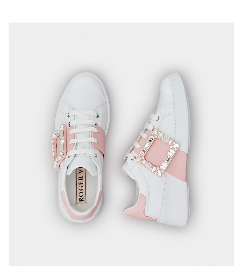 vivier/rv女鞋viv skate系列钻扣牛皮厚底鞋经典时尚休闲运动鞋小白鞋