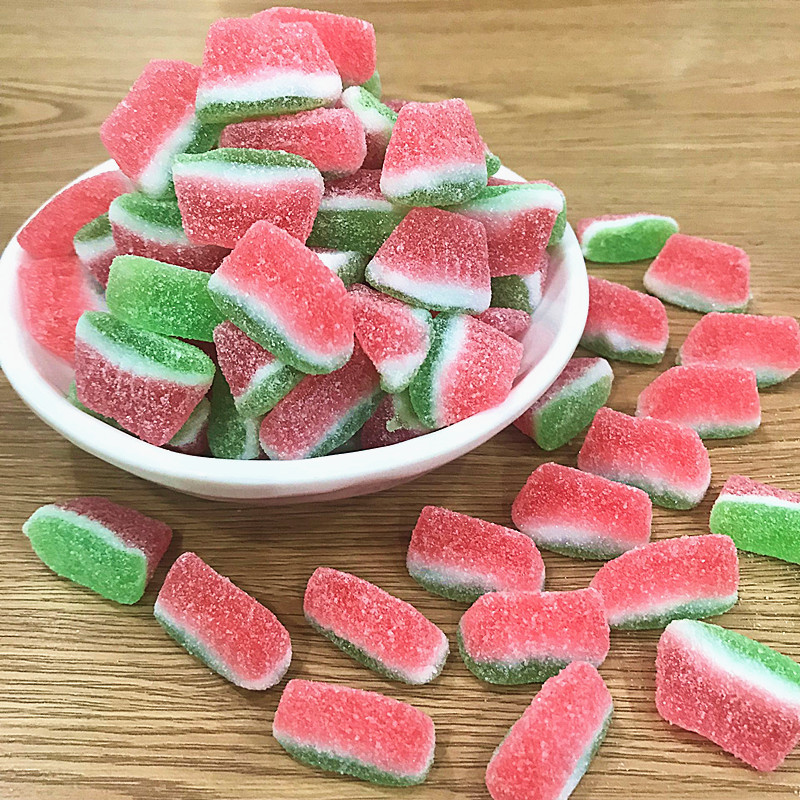 清凉西瓜形橡皮糖5斤软糖qq糖西瓜味软糖零食休闲糖果散装1斤