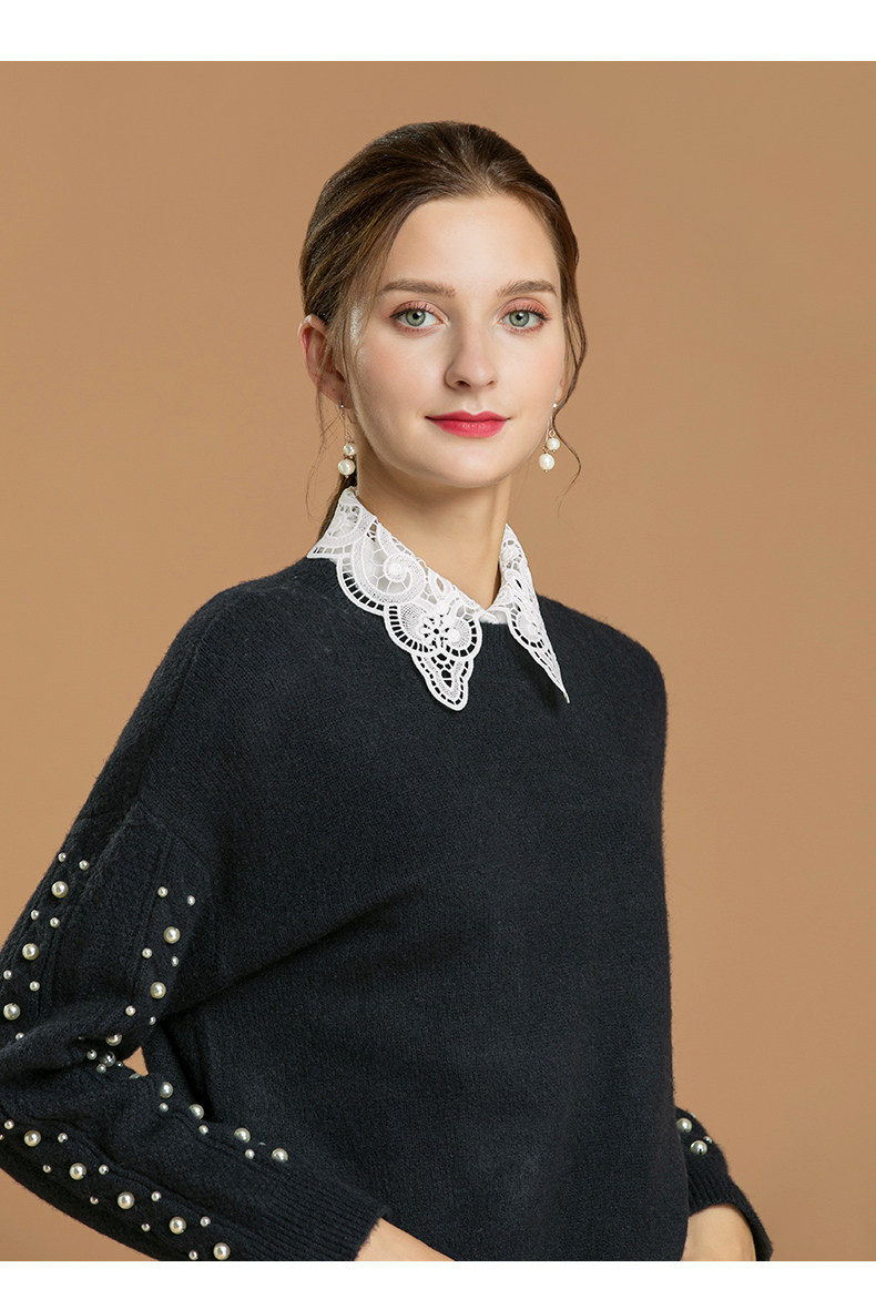 衬衣假领子女款百搭花边蕾丝打底白色衬衫配毛衣内搭装饰镂空假衣领