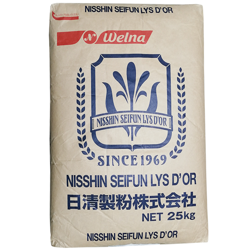 日本日清百合花中筋面粉烘焙25kg散称面包粉法国粉法棍欧包制粉