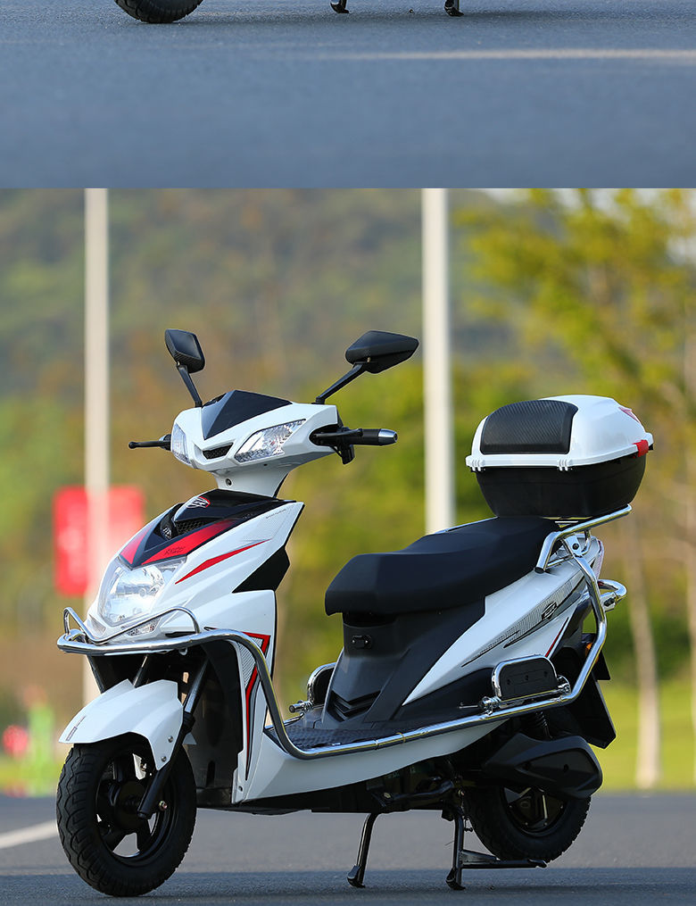 2022尚领电动车72v大功率电动摩托车男女款电瓶车外卖长跑王黑分红送