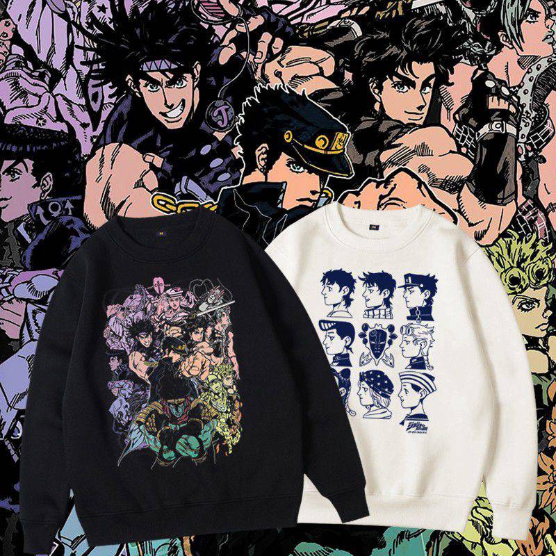 凌登jojo的奇妙冒险空条承太郎周边衣服印花春秋款男卡通圆领套头卫衣