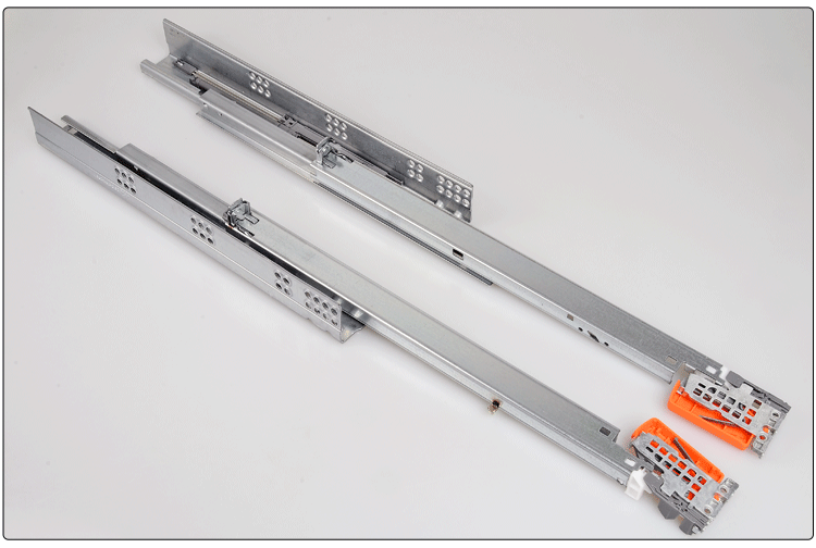 橱柜抽屉轨道阻尼反弹滑道托底滑轨导轨三节轨定制 【阻尼款】250mm