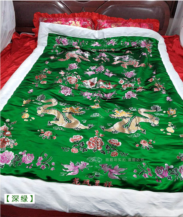 杭州软绸被套棉被里老式包边结婚复古丝绸被罩软缎绸缎面单个红色婚庆