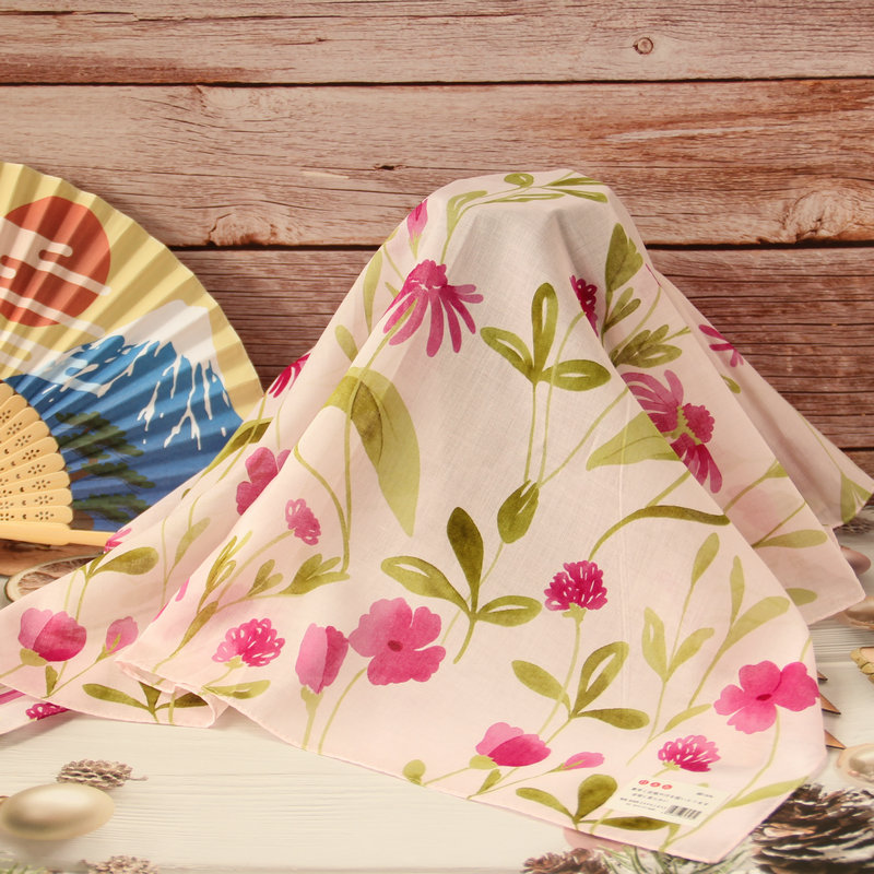 sonkiss日本多功能手绢图案小方巾女式士发带装饰巾手帕全棉擦汗丝巾