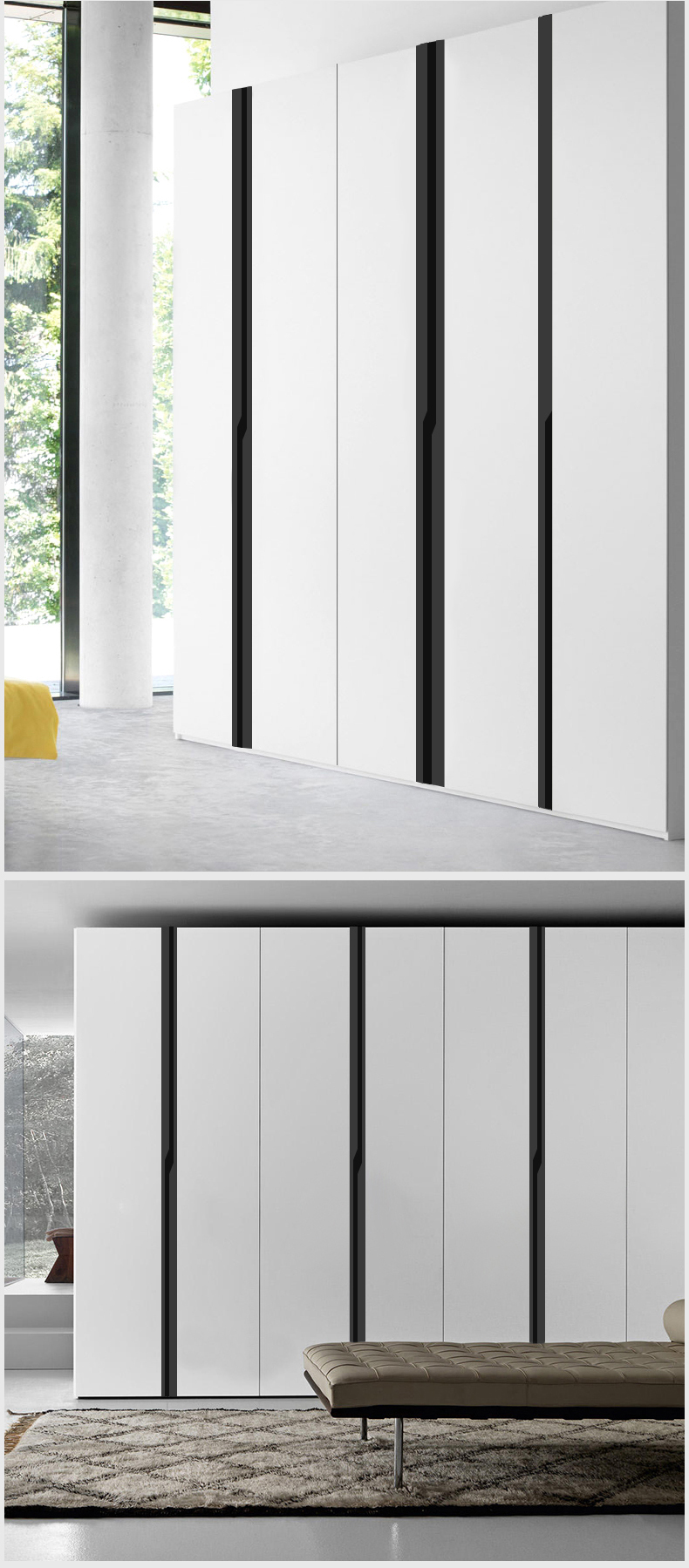 定制衣柜门隐形暗拉手闪电金色橱柜门嵌入式开槽暗藏拉手内嵌把手