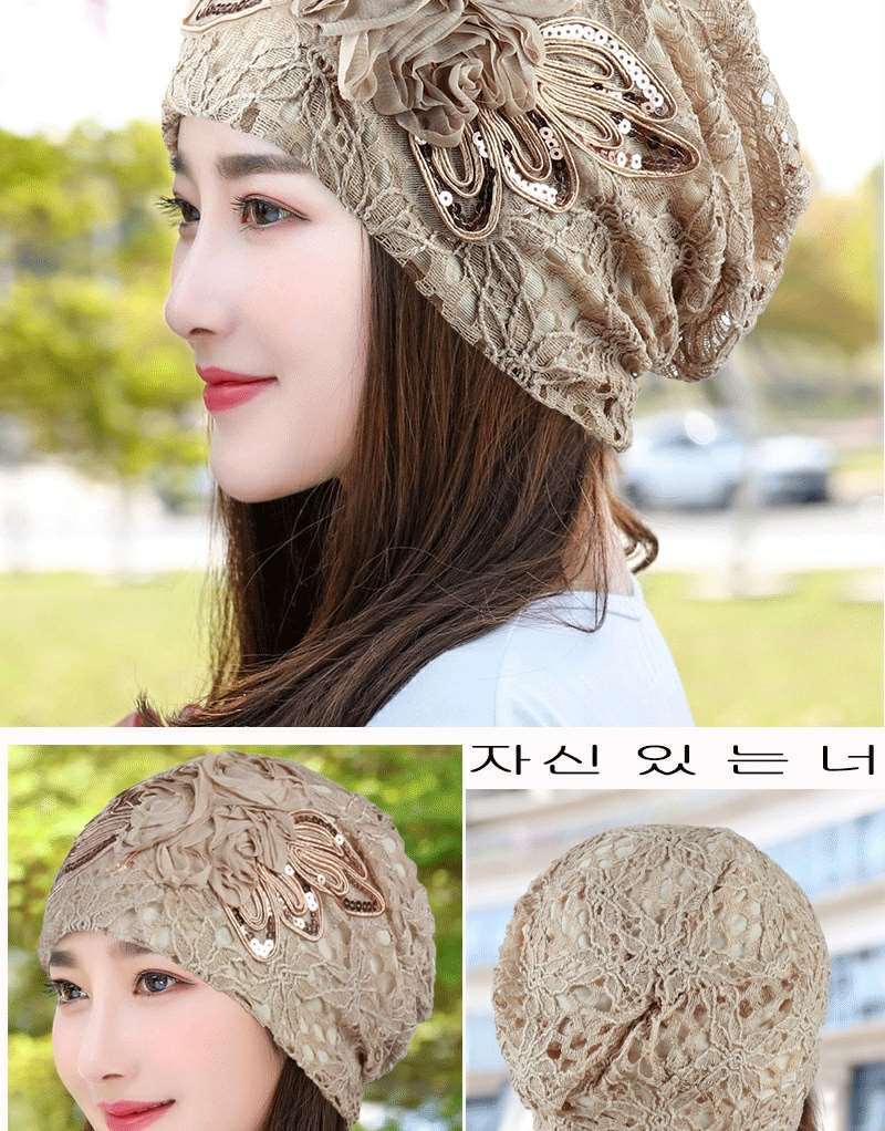 新品后女帽子新款头套纱巾帽后女士帽子薄款光头套凉爽包头透气纯色