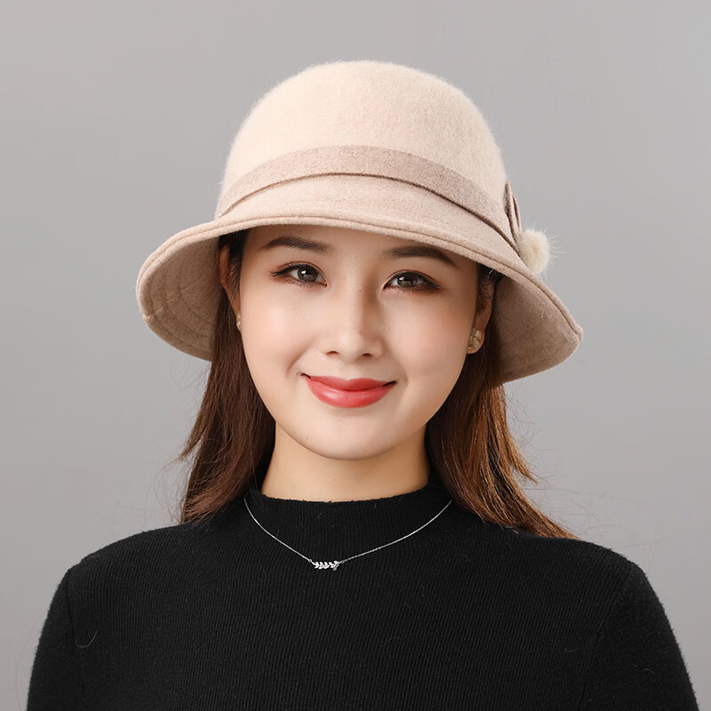 女生头大脸大冬天的帽子渔夫帽女士秋冬盆帽百搭冬季保暖冷帽妈妈中