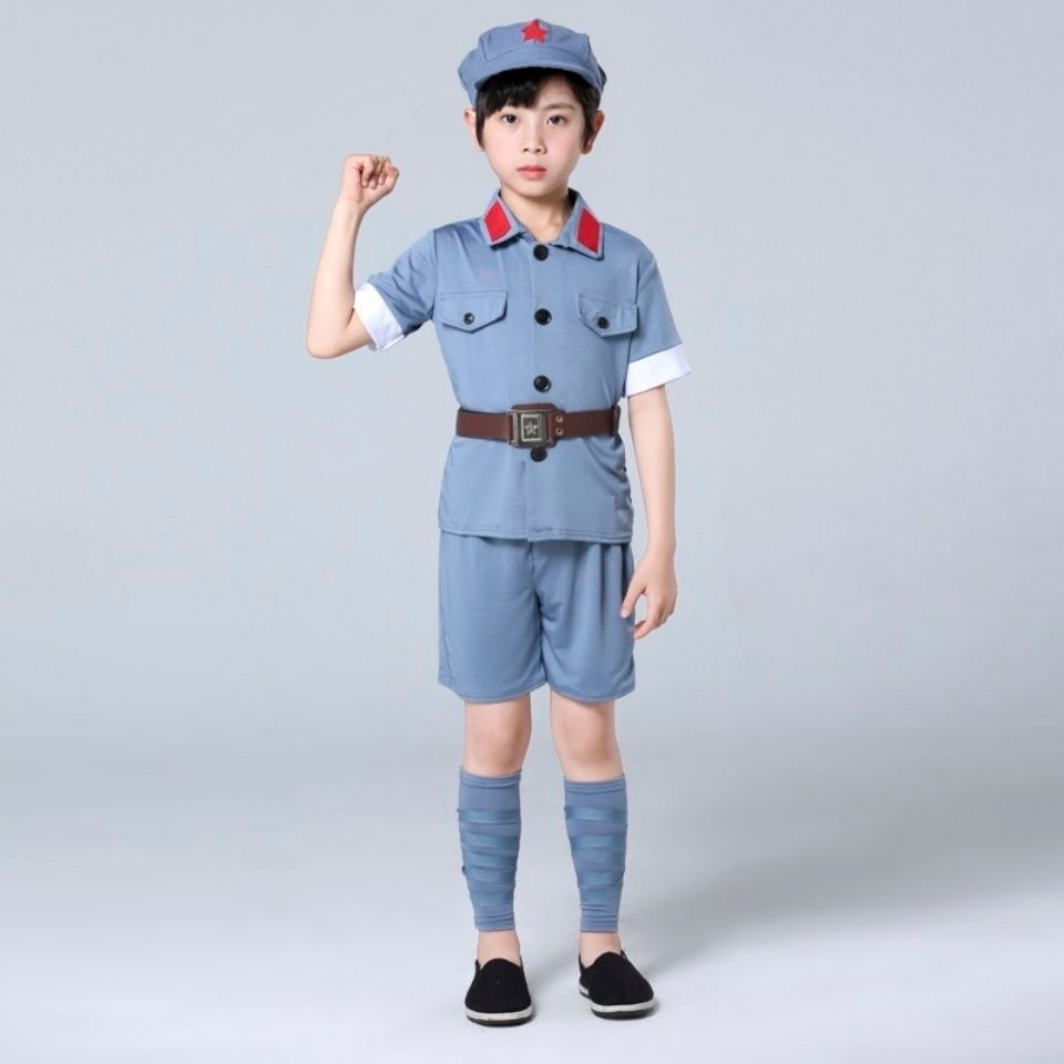 小红军衣服儿童演出服红星闪闪服装八路军衣服儿童节表演服男童幼儿园