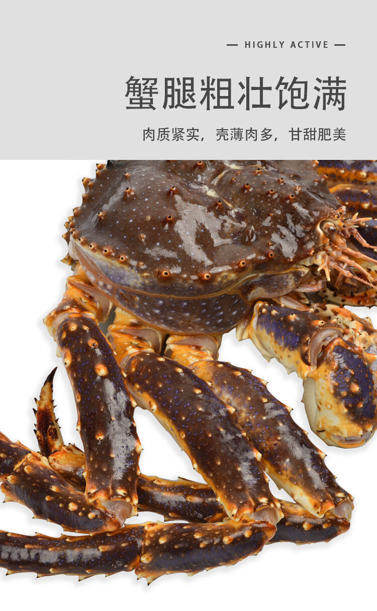 俄罗斯蟹帝王蟹 皇帝蟹 海鲜冰鲜水产鲜活速冻超大4-8可选斤皇帝蟹长