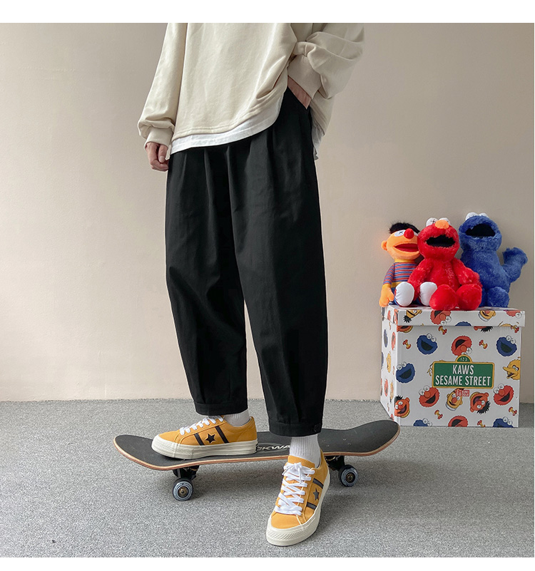 侯七爷美式oversize裤子男春秋垂感慵懒风运动卫裤感炸街束脚休闲裤