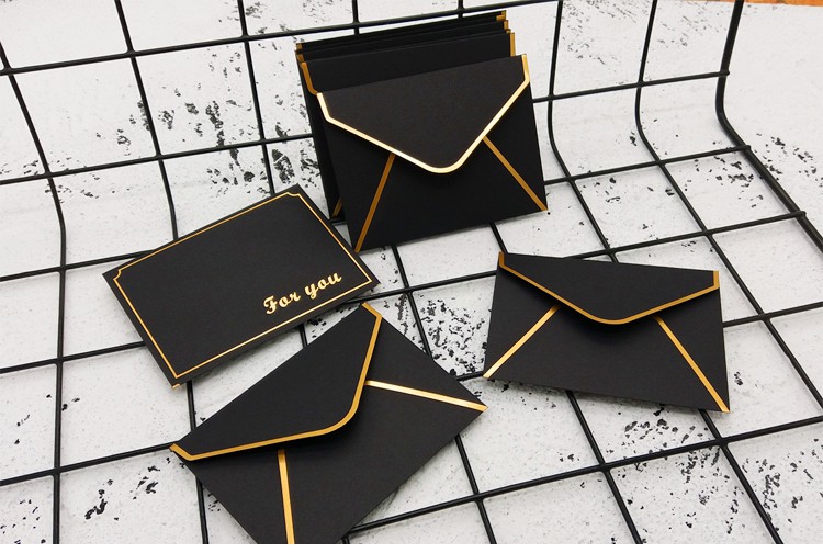 会员卡信封套迷你小信封烫金边小信封笺银行卡身份证信封装饰烫金小