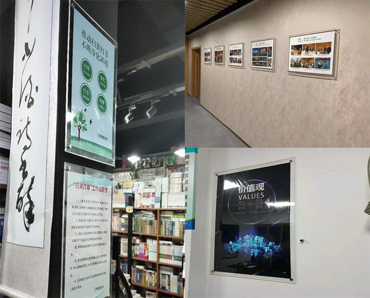 透明亚克力展板定制广告牌挂墙双层夹板海报框制度有机玻璃展示架相框
