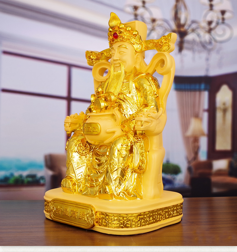 晨熙公司店铺大堂文财神佛像摆设搬迁风水家用新家金财神爷乔迁供奉