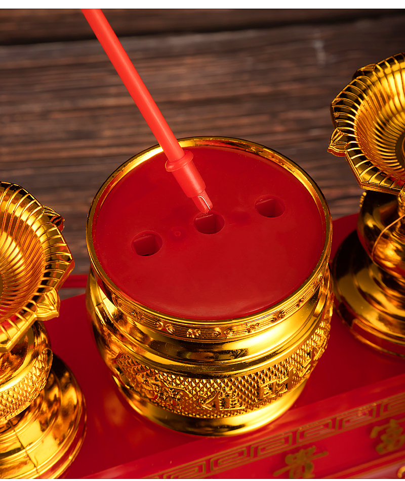 插电蜡烛拜神家用led电子香炉供奉烛台电子香烛两用供佛灯供大号led拉