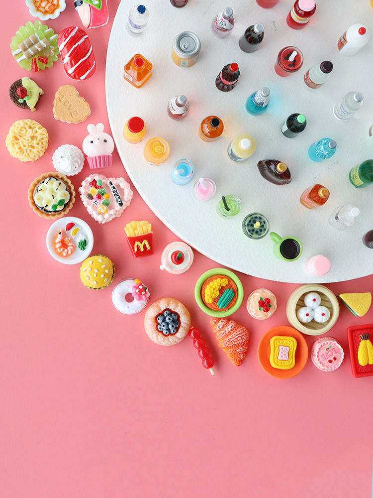 送餐盘迷你小玩具超市不重复小零食瓶子仿真微缩食玩模型摆件食物随机