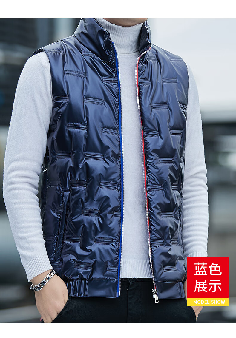 亮面立领棉马甲外套2021时尚百搭加厚保暖无袖背心yydszjc8025灰色4xl