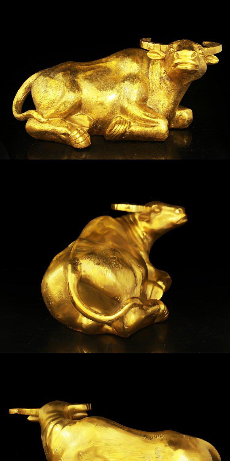 铜牛摆件办公室风水牛气客厅家居饰品生肖卧牛财运水牛金钱卧牛中号带