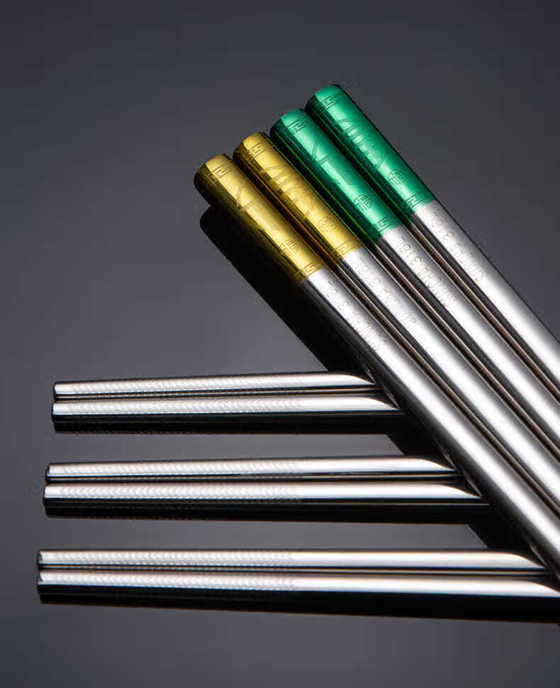 双枪suncha316彩色不锈钢筷子家用镀钛银银轻奢风一人一筷福临门全彩