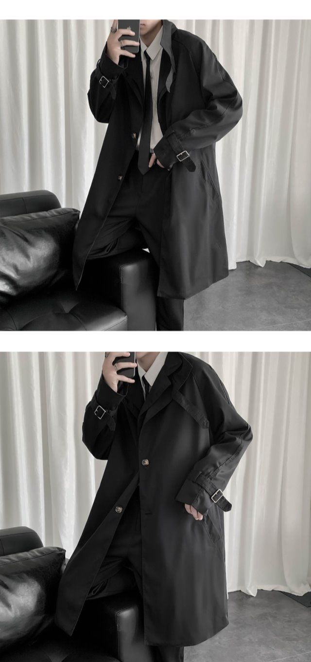 新款风衣外套男2021春秋季中长款风衣潮流百搭宽松大衣港风潮牌韩版