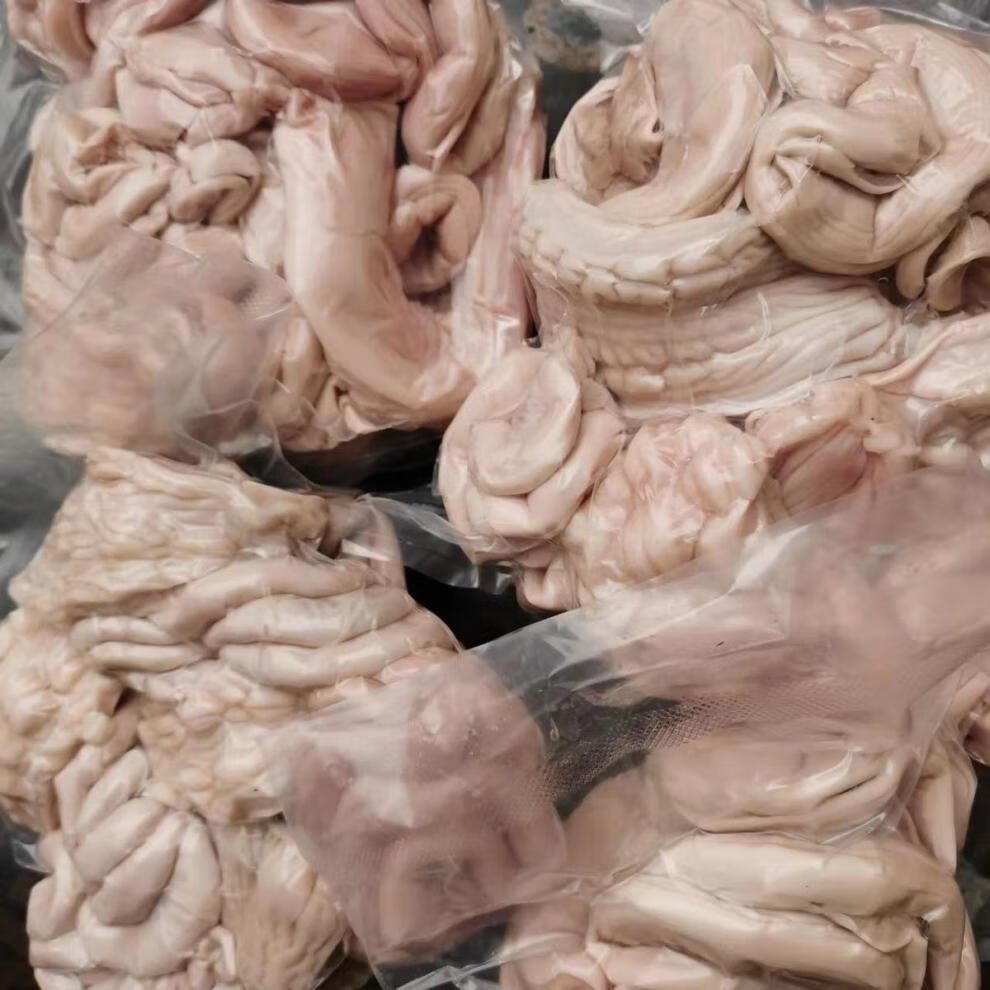 新鲜半熟猪花肠猪子宫猪胎盘猪房子猪脆肠紫肠生肠半熟猪花肠4斤装