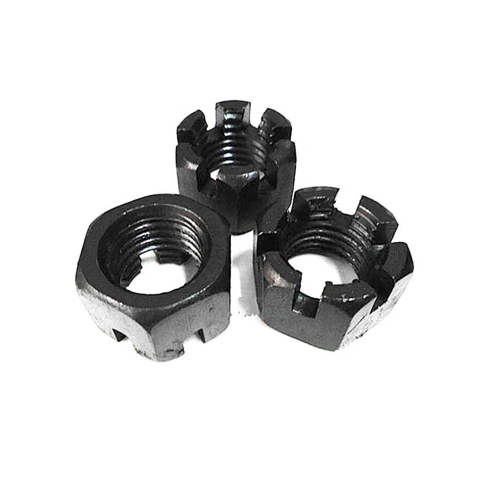 定制开槽螺母 高强度开槽六角螺母 槽型螺母螺帽标准牙开槽螺母m16m30