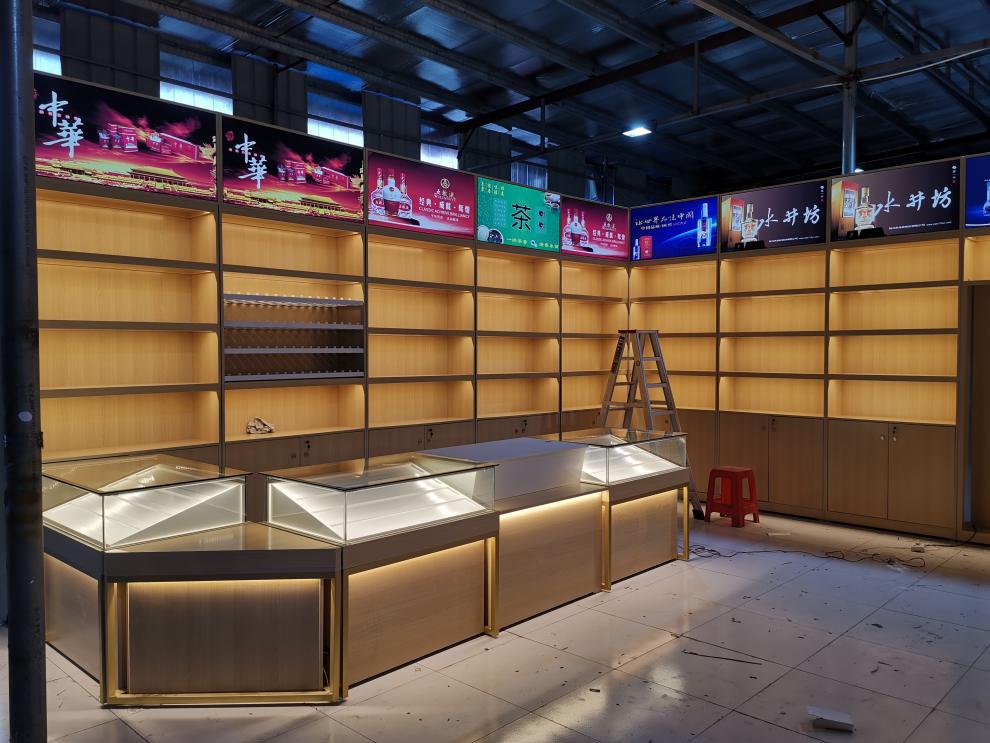 中国玻璃烟柜台烟柜便利店收银一体小型多功能组合烟酒展示柜 高柜1.