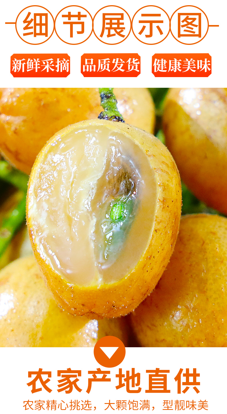 黄皮果 广东鸡心黄皮果 新鲜黄皮水果冰糖心黄皮果无核黄皮果 应季孕