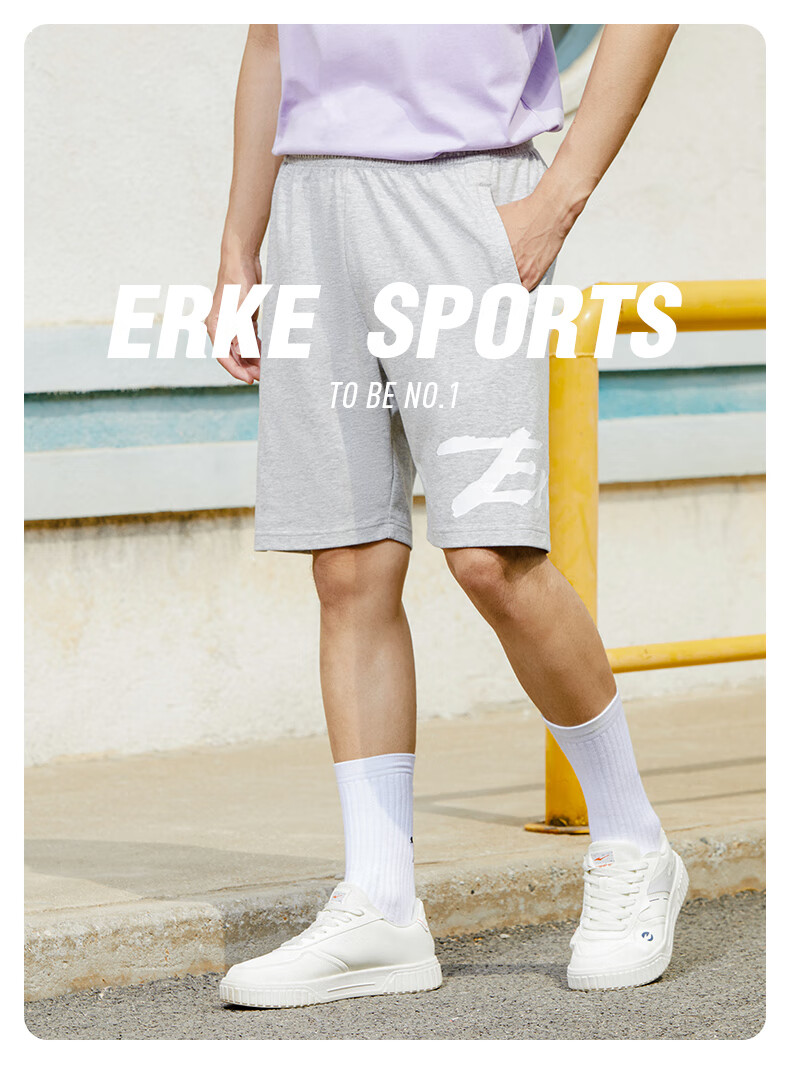 鸿星尔克短裤男针织透气薄款休闲跑步健身潮流运动五分裤h正黑30454xl