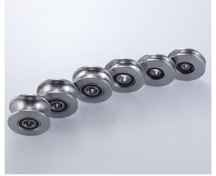 60钢管u型轨道轮45号钢钢丝绳小滑轮径8厘米吊机滑轮起重弯管轨道用