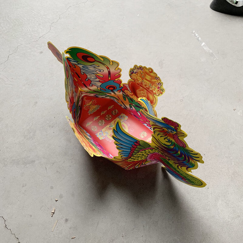 一对龙凤船纸扎半成品聚宝盆龙舟纸船三五七上坟渡苦海清明祭祖【图片