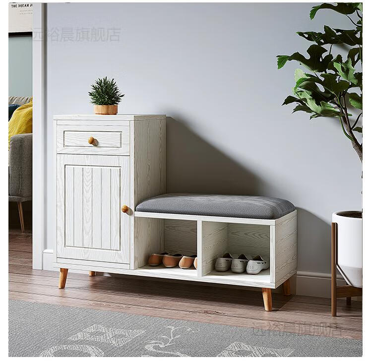 骄鹿矮鞋柜家用门口省空间入户可坐式现代简约换鞋凳一体北欧进门多