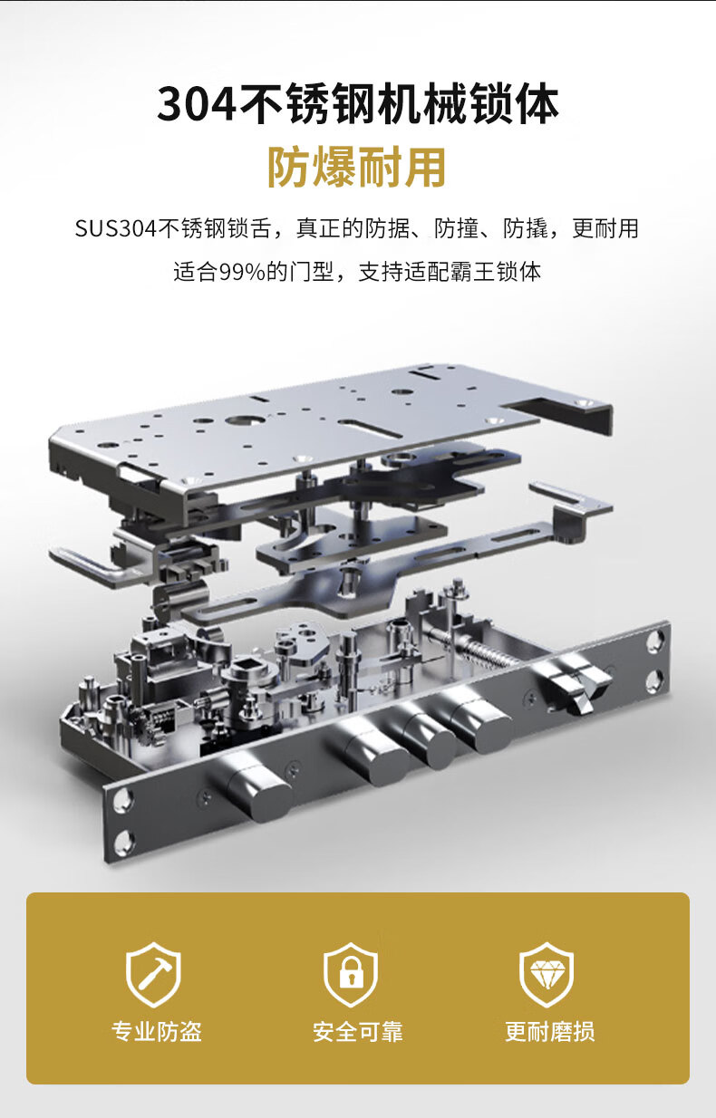 優智雲家智能鎖石將軍指紋鎖家用防盜門密碼鎖門鎖電子鎖自動入戶門s2