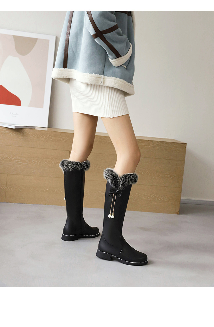 小学生靴子女孩长筒靴子女童加绒高筒长冬季新款冬天穿的公主皮靴儿童