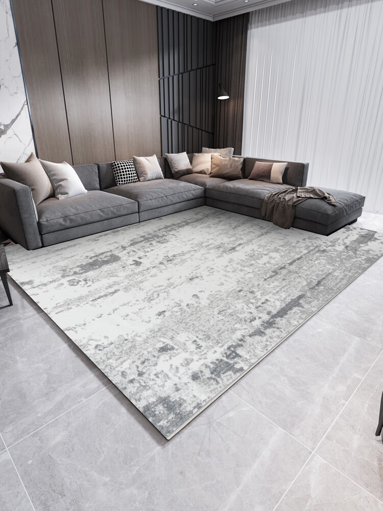 客厅地毯轻奢高级客厅灰色地毯极简轻奢北欧现代简约家用卧室茶几毯满
