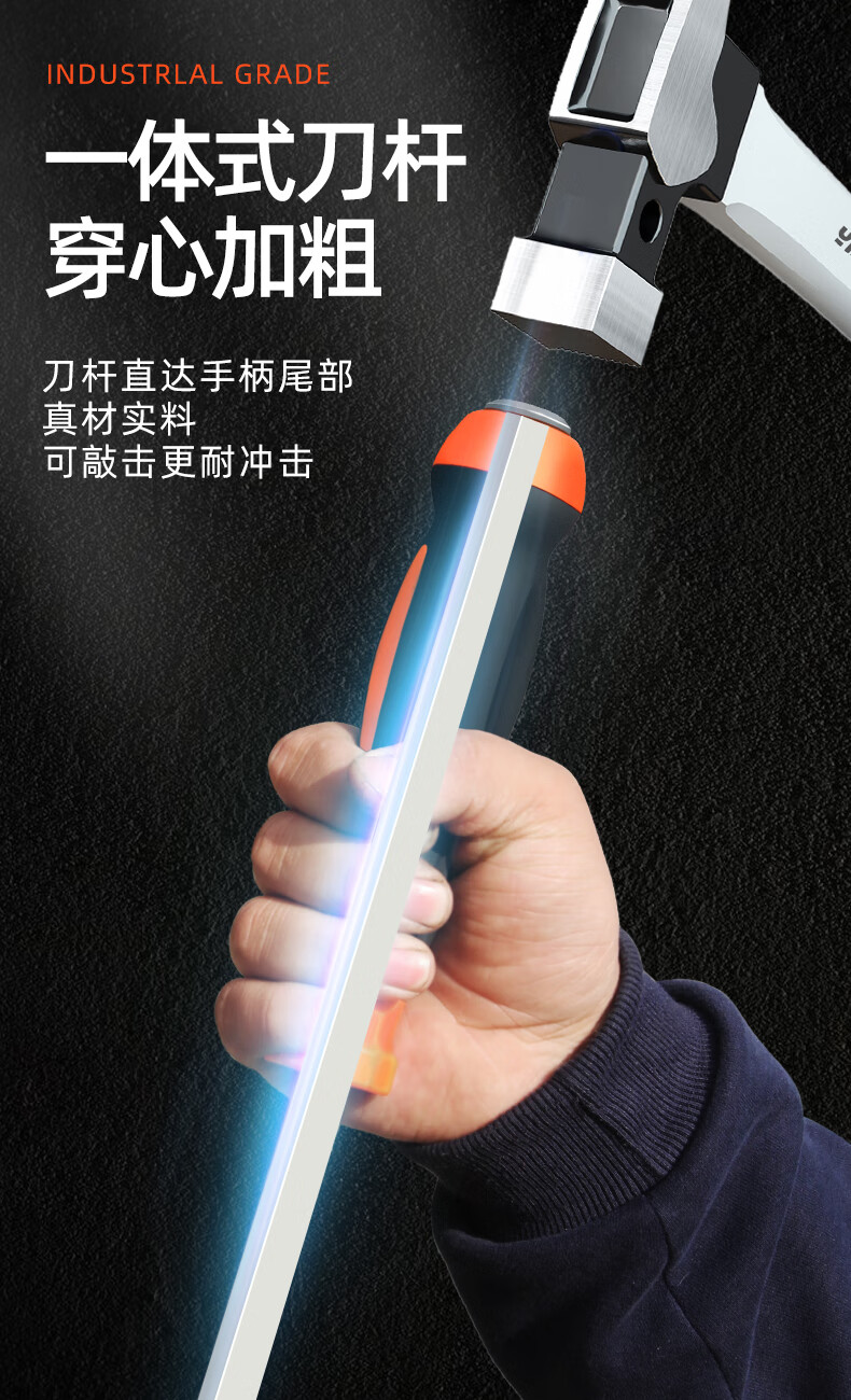 特大号螺丝刀长杆超大加长一字可敲击超长起子撬棍大号改锥防身大 17