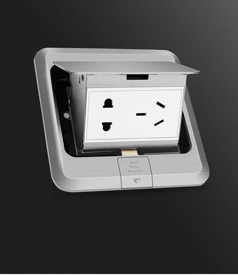 60银灰地插座隐藏式超薄隐形防水电脑五孔电源地板地面插座10a五孔