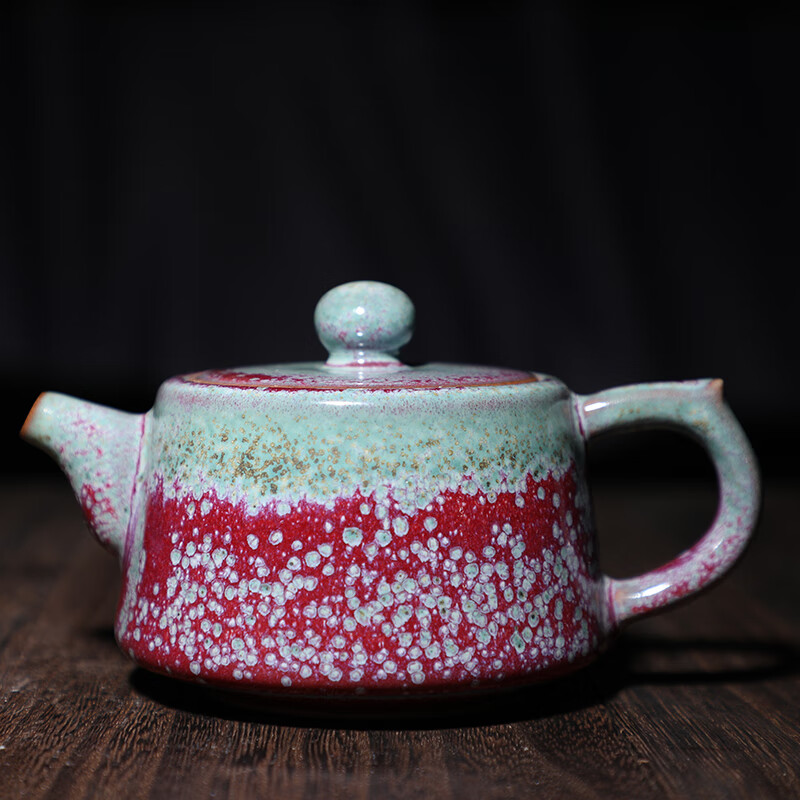 钧瓷茶具禹州禹州钧瓷红卢窑变釉陶瓷泡茶壶家用茶具套装功夫茶壶过节
