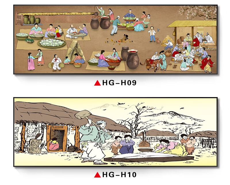 泡菜挂画辣白菜墙壁画背景墙画韩式料理店餐厅装饰挂画美食 hg-h01 50