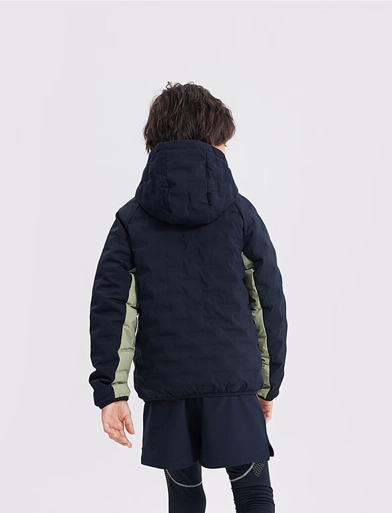 安踏儿童羽绒服男童连帽轻薄羽绒服2022年冬季新款简约保暖羽绒服6-16