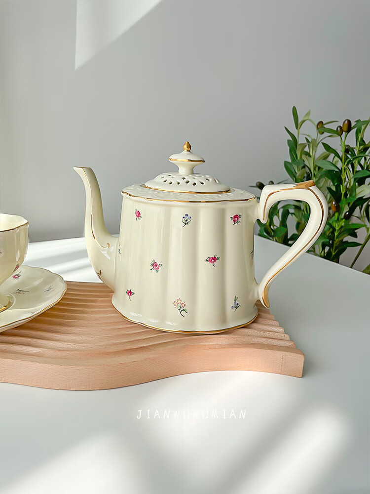 法式下午茶餐具见物如面复古风法式轻奢碎花下午茶茶壶咖啡杯花茶杯