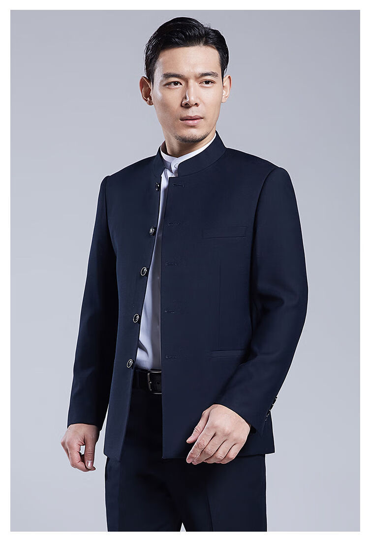 特价捡漏恒源祥高端品牌同款中华立领男士中山装西服套装职业中式西装