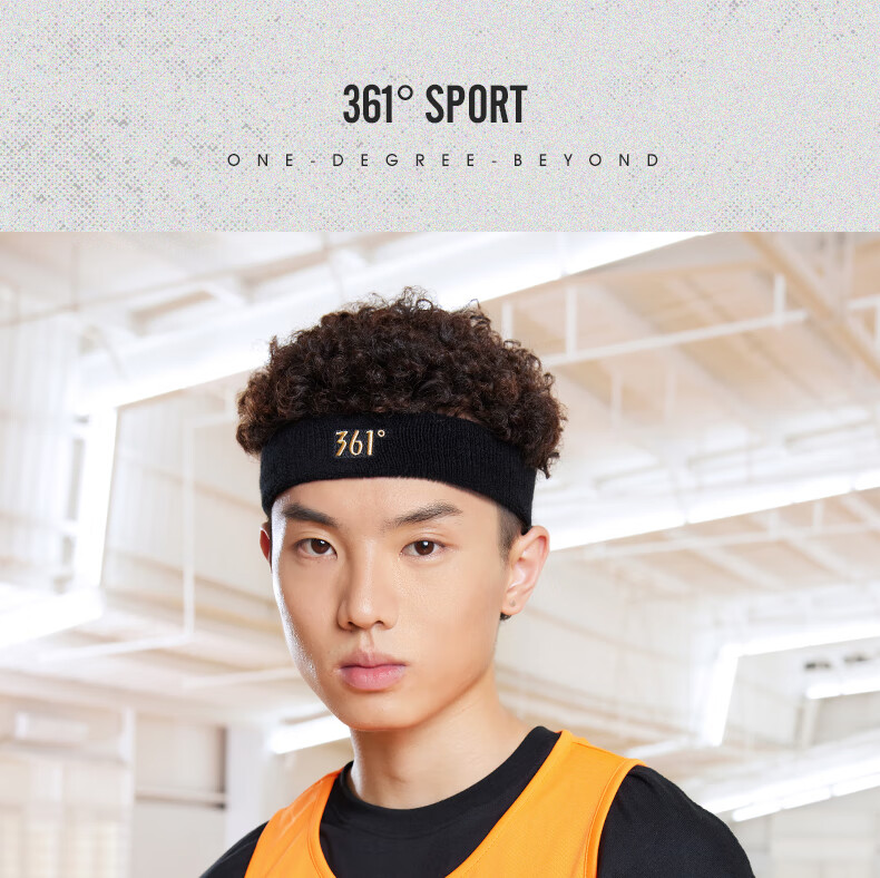 361ag运动2021年秋季新款女跑步头戴吸汗带健身篮球头巾男白色均码