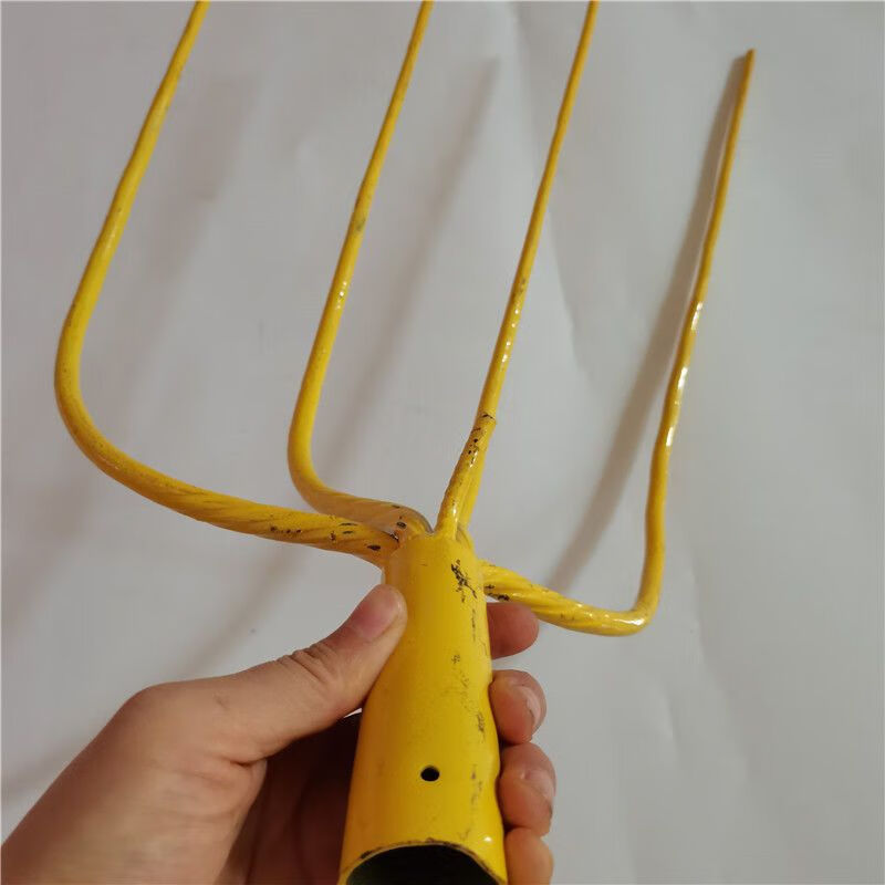 农用大钢叉大草叉插草用的叉子实心大叉三齿叉四齿叉多股叉子铁叉 平