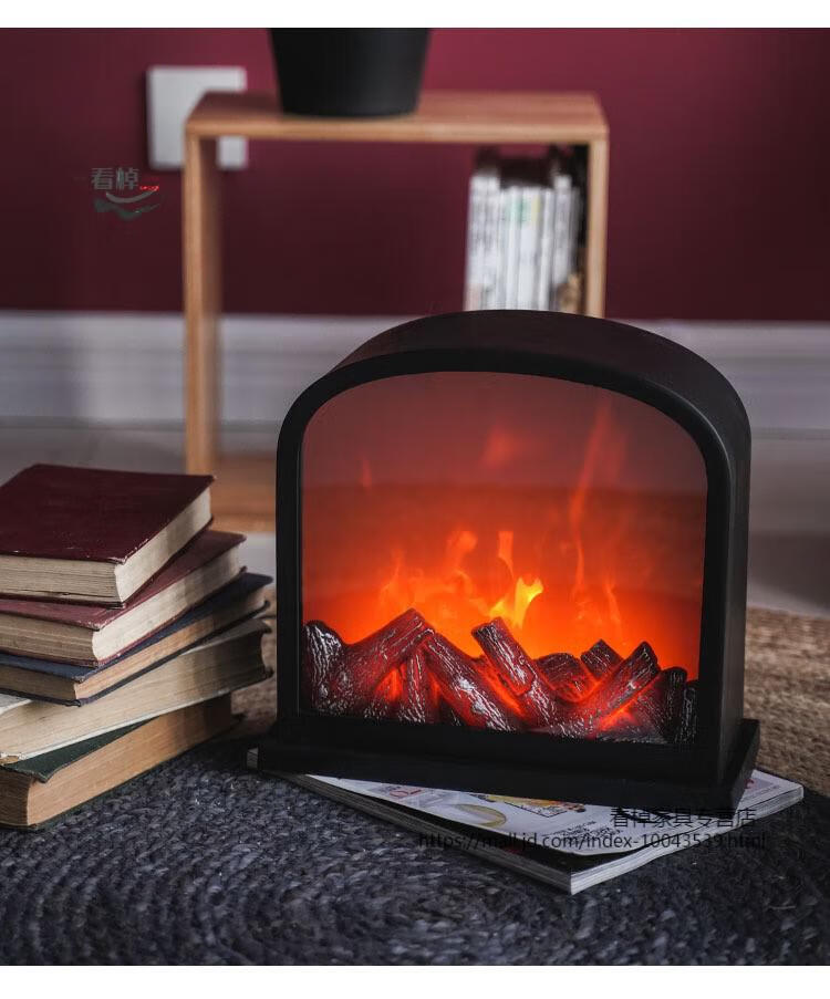 なtulx家具北欧ins风灯火焰灯led创意壁炉灯圣诞节客厅仿真火焰装饰