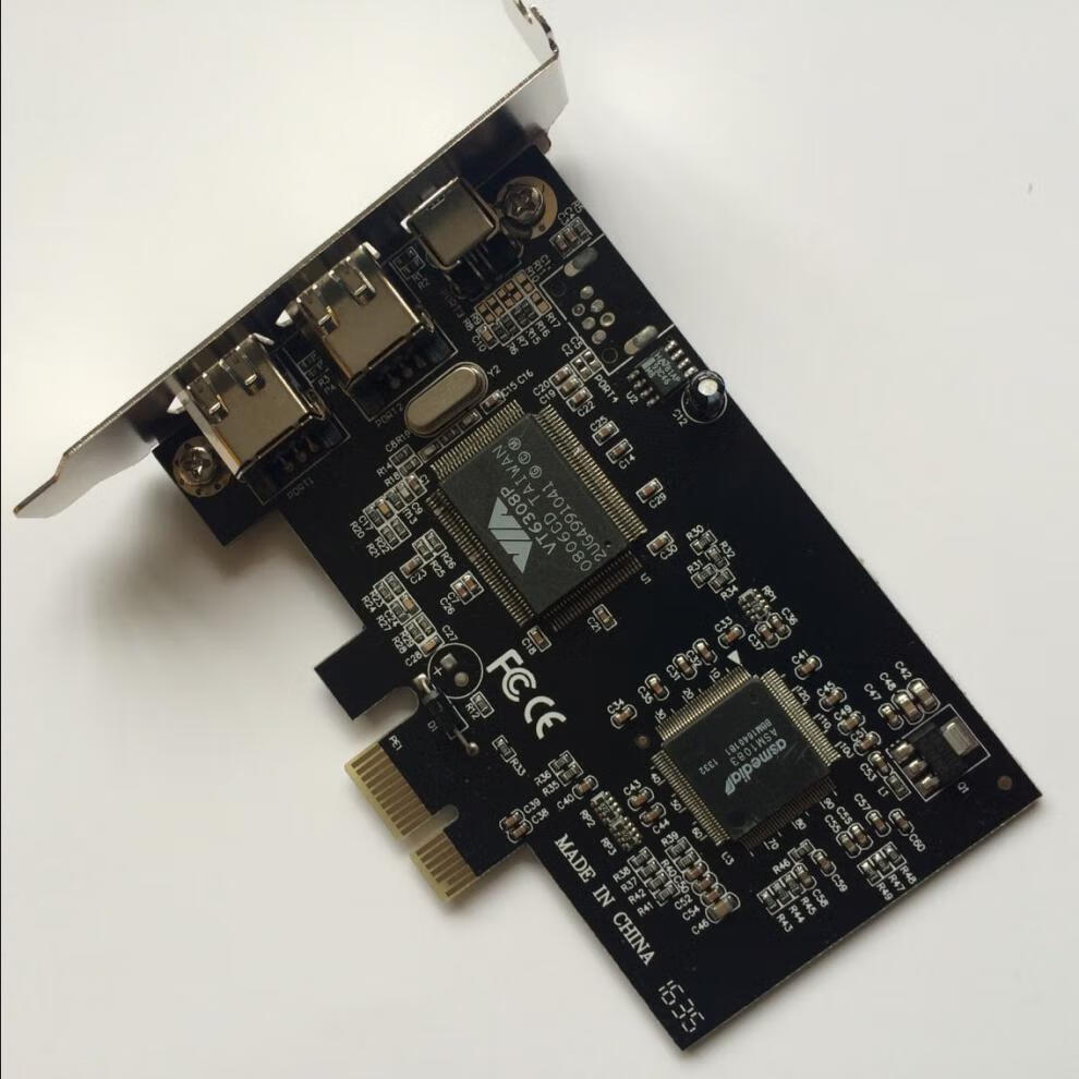 半高pci-e转1394a采集卡pci-e1394卡dv hdv高清视频小机箱1394a卡