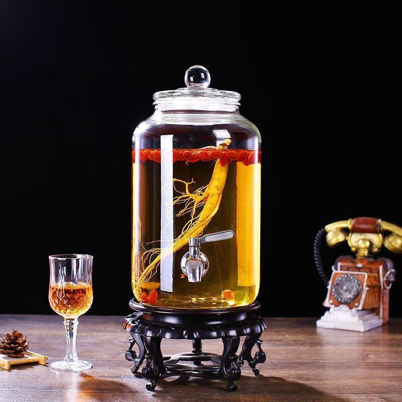 储酒罐泡酒玻璃瓶带龙头3斤6斤20斤加厚泡酒罐家用密封泡酒坛子酒瓶4